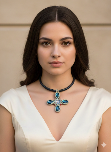 Collana Soutache Cross Acquamarina – Vilschic Luxury Bijou