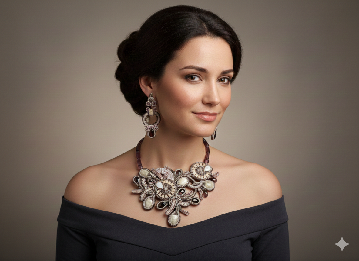 Collana Soutache Desert Rose – Vilschic Luxury Bijou