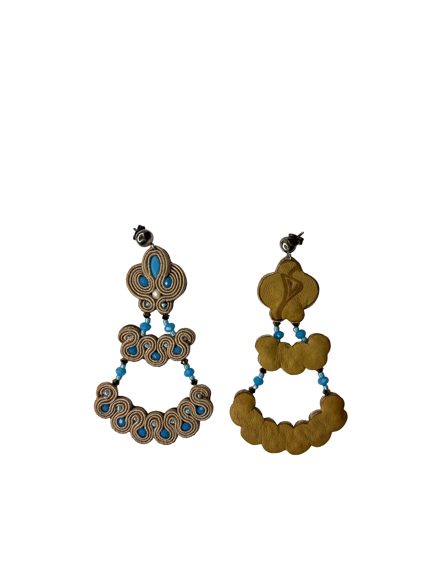 Orecchini Soutache Mirage – Sabbia & Turchese fatto a mano | Vilschic Luxury Bijou