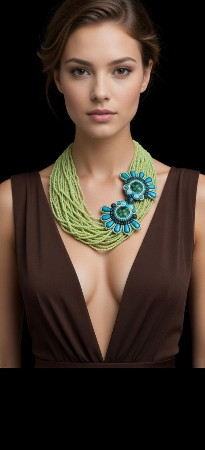 Collana Soutache Fiore d’Acqua – Vilschic Luxury Bijou