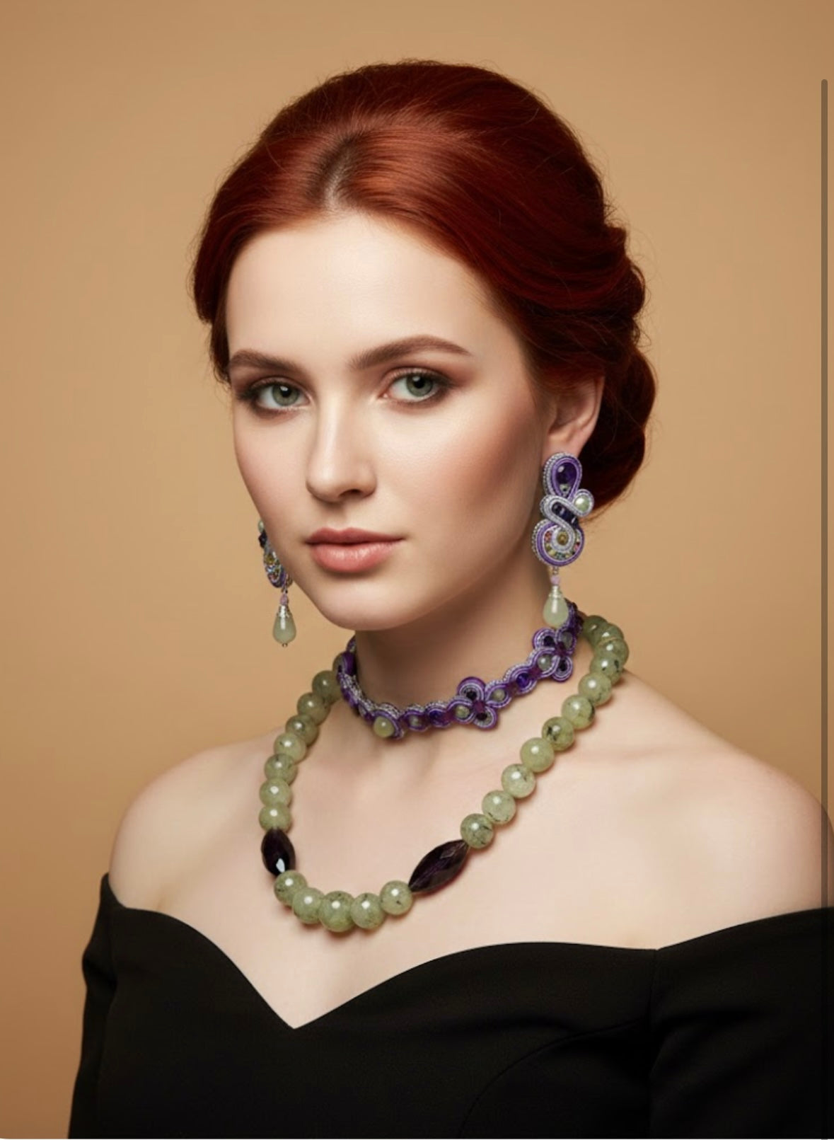 Parure Collana e Orecchini Soutache Vaiolet – Vilschic Luxury Bijou