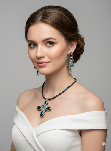 Collana Soutache Cross Acquamarina – Vilschic Luxury Bijou