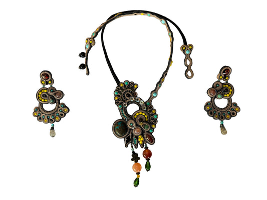 Raia – Collier con quarzo lime, corniola e turche e