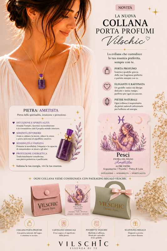 Collana Porta Profumi Pesci – Ametista