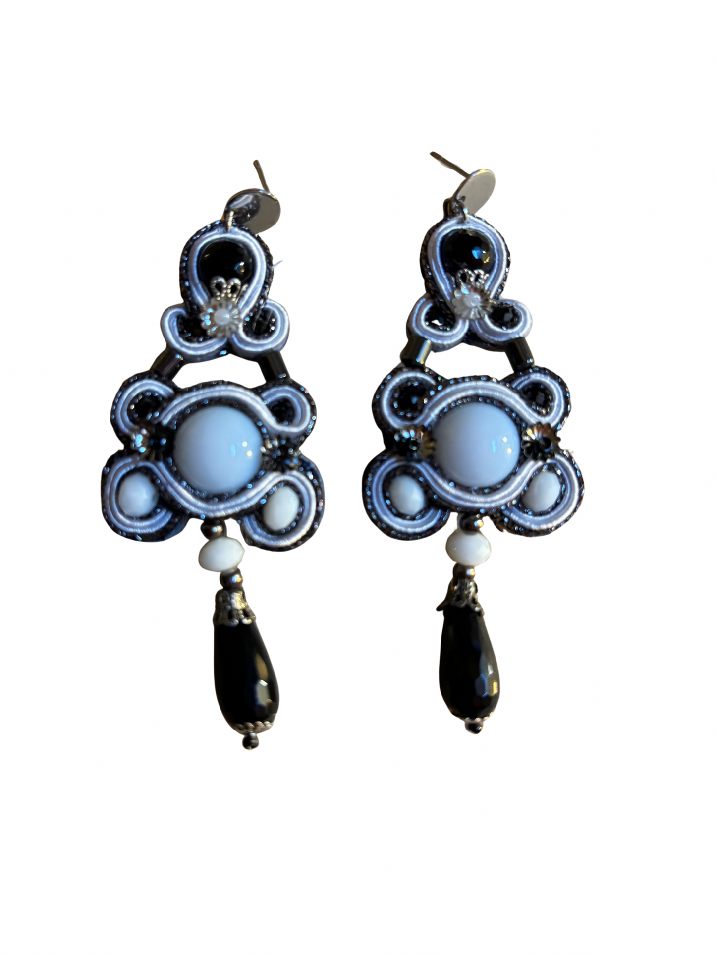 Orecchini Soutache Midnight Pearl – fatto a mano | Vilschic Luxury Bijou