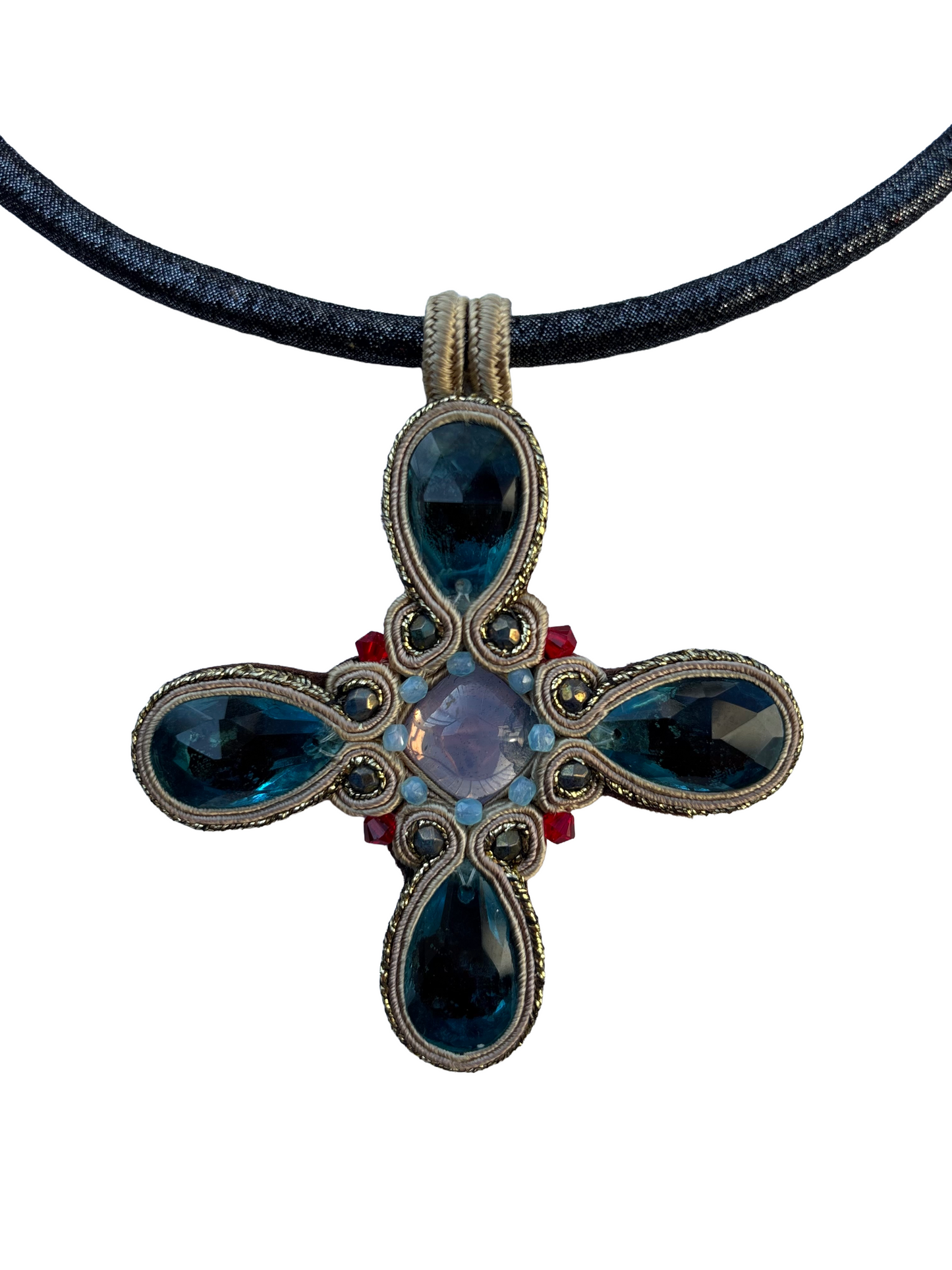 Collana - CROSS ACQUAMARINA collezione Oasi di Smeraldo