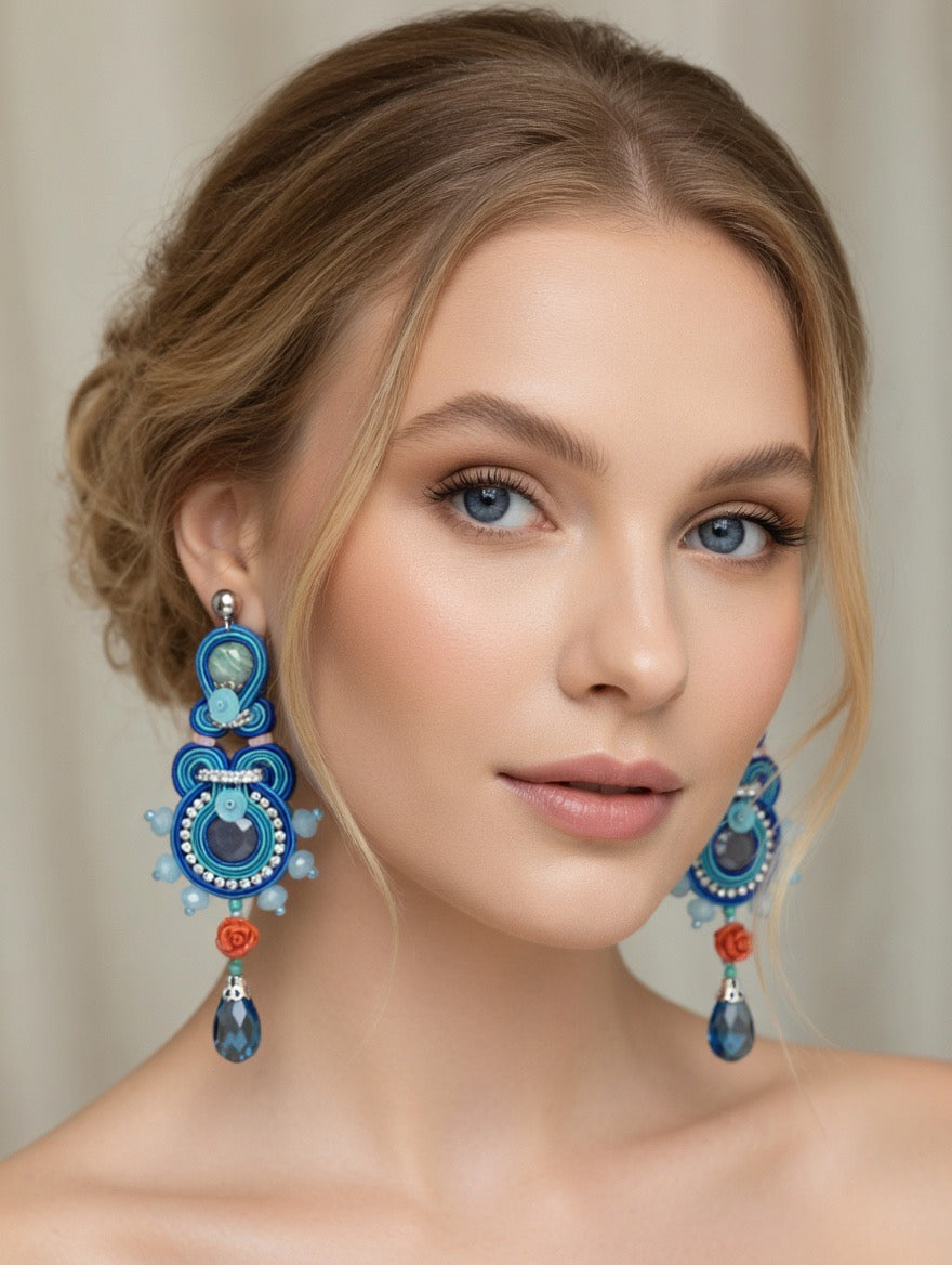 Orecchini Soutache Artigianali Saint-Tropez Soleil