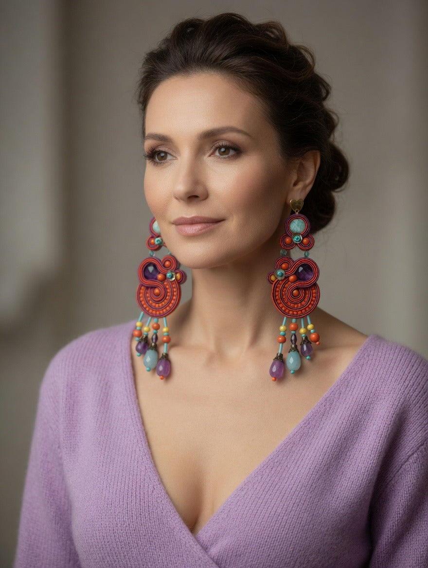 Orecchini Soutache con Gocce Eleganti – Portofino Onda | Vilschic