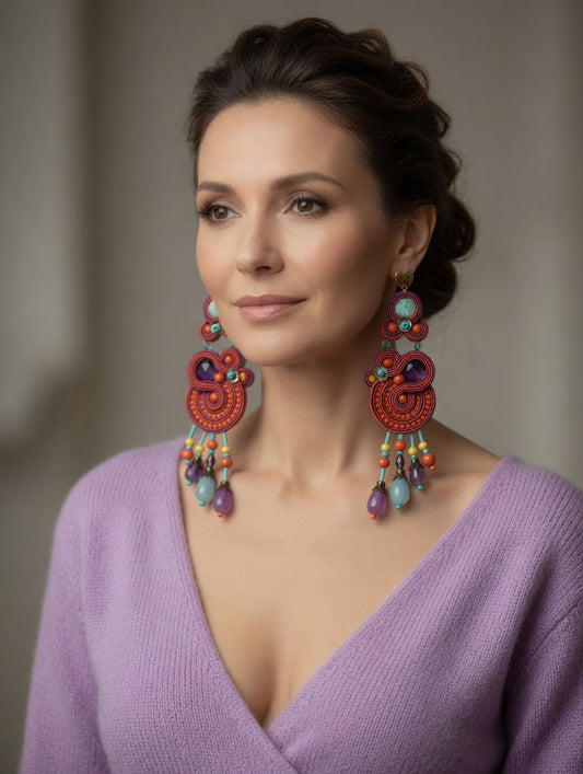 Orecchini Soutache con Gocce Eleganti – Portofino Onda | Vilschic