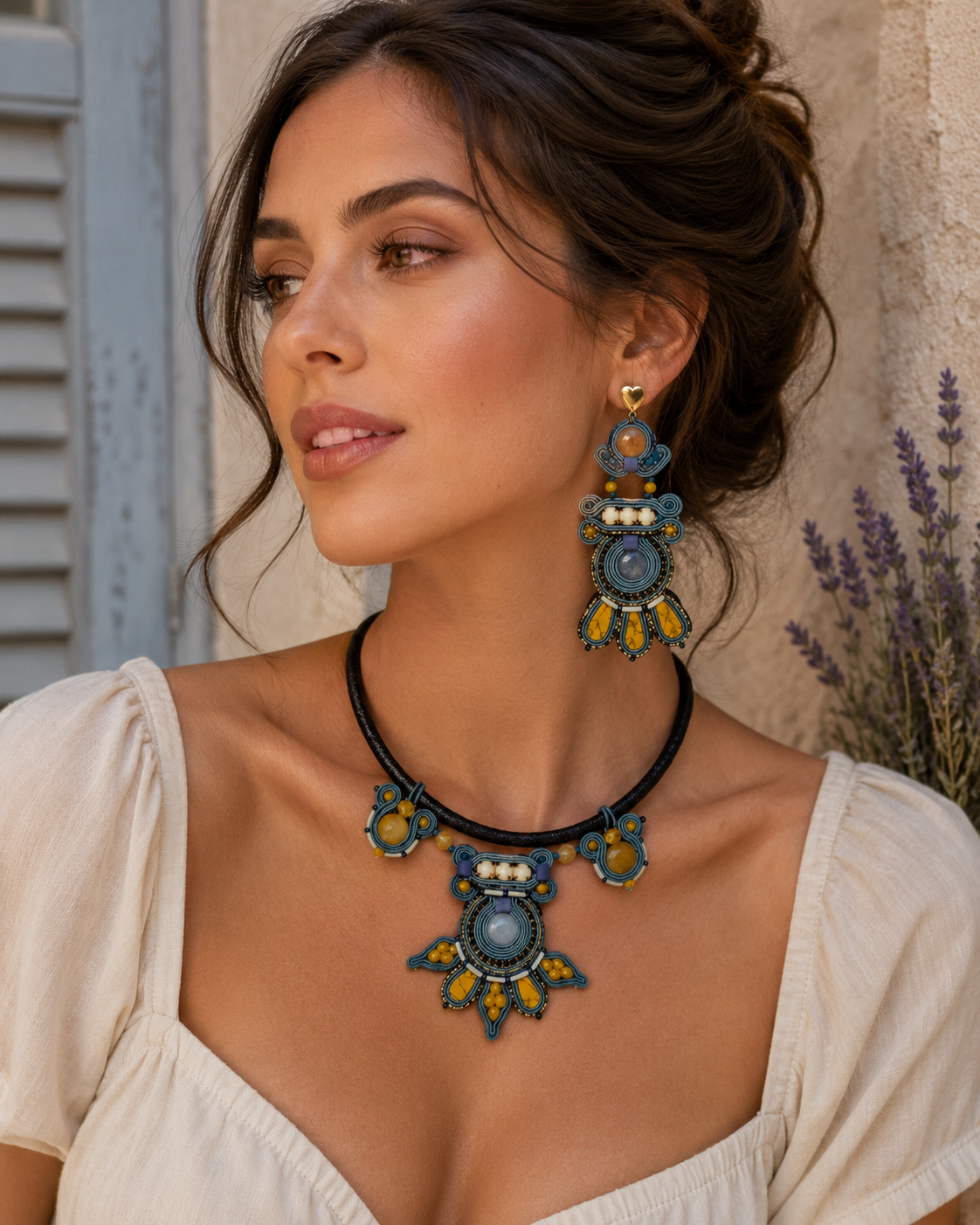 Orecchini Soutache Fatti a Mano Ortensia – Collezione Provence