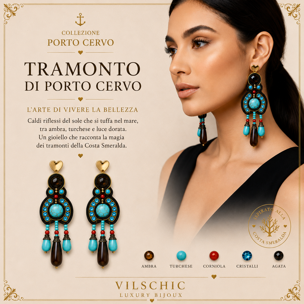 Orecchini Soutache Tramonto di Porto Cervo – Vilschic Luxury Bijoux