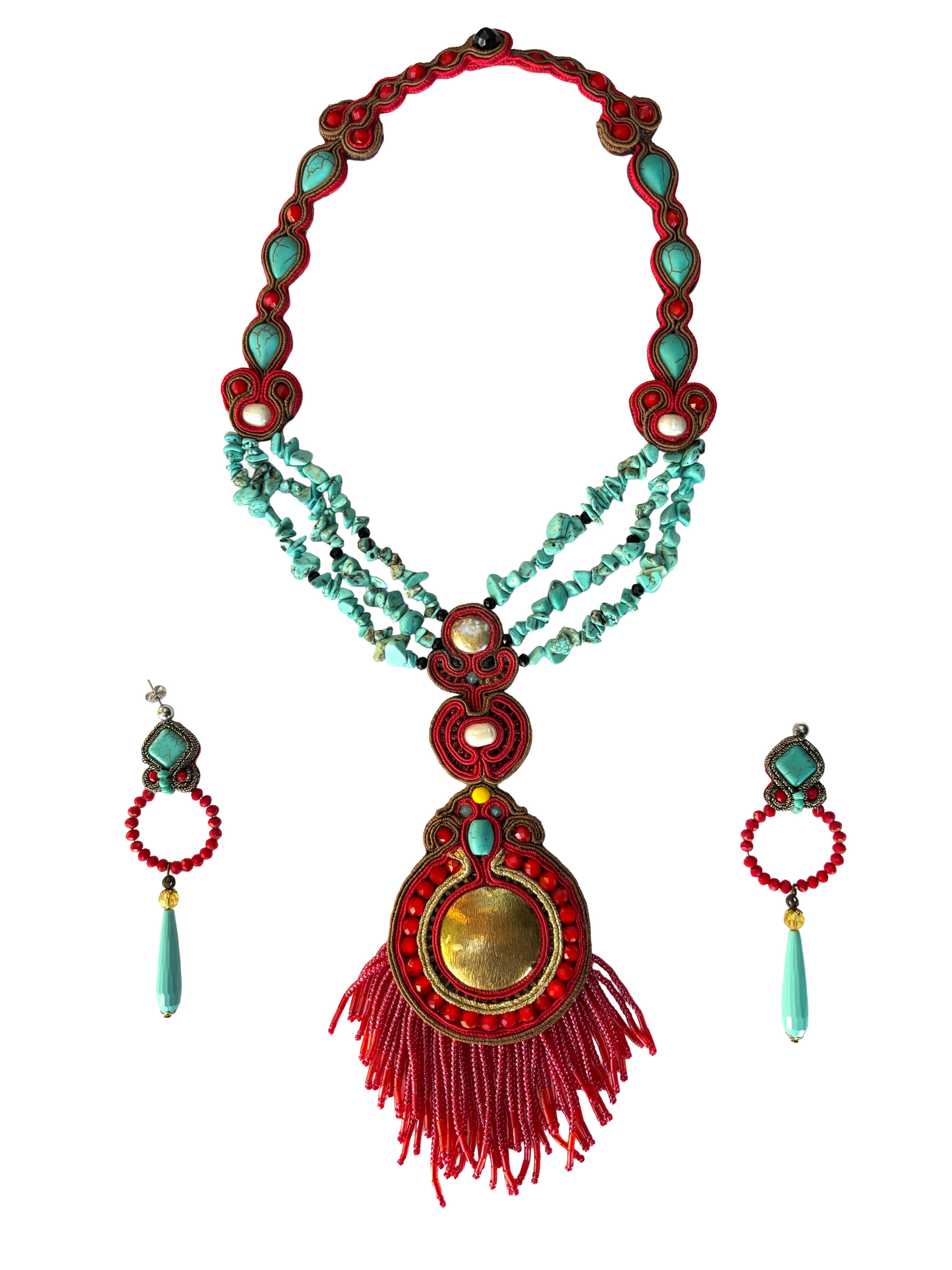 SAVANNAH – Collier con turchese e corallo rosso