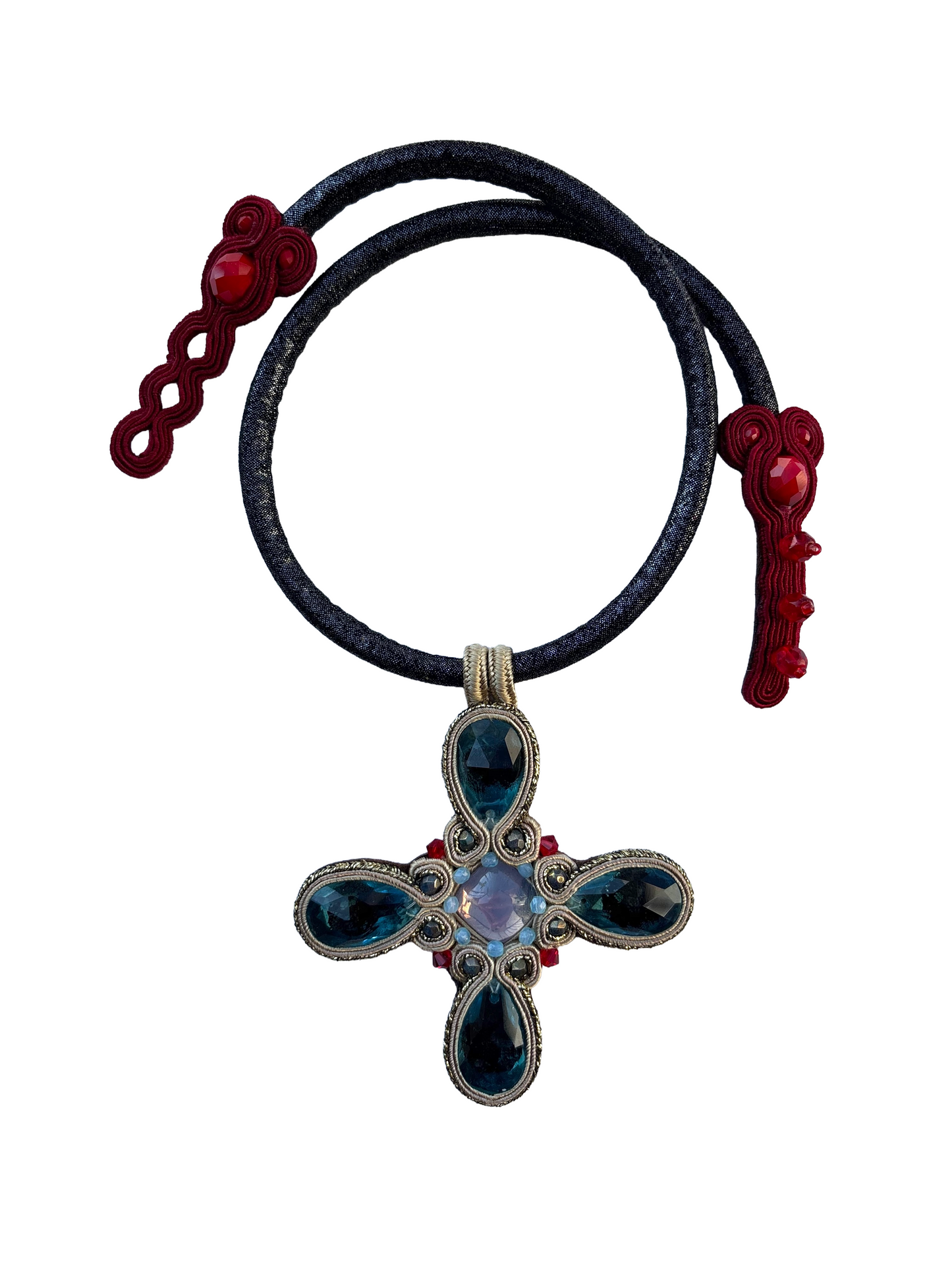 Collana - CROSS ACQUAMARINA collezione Oasi di Smeraldo