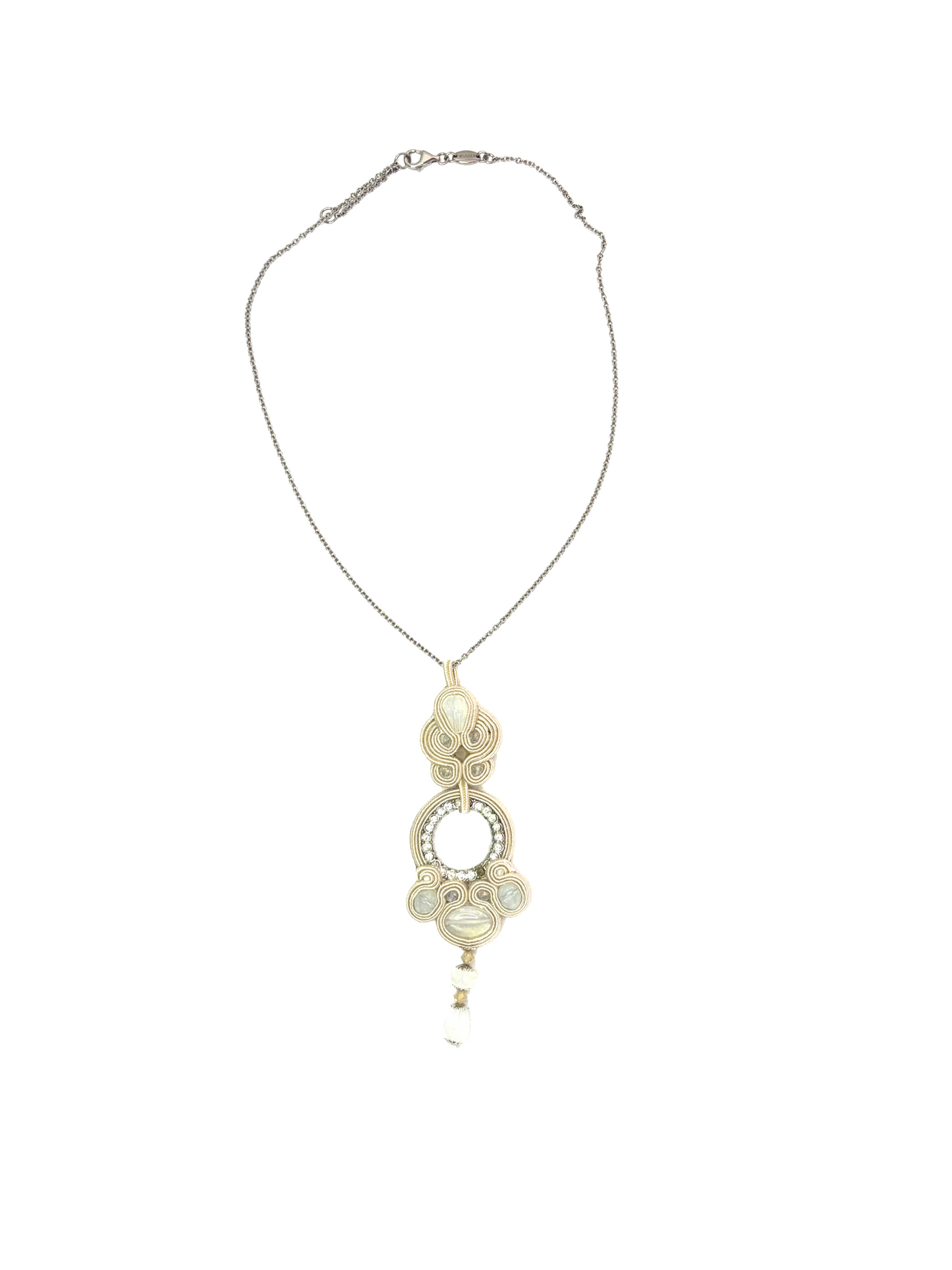 Collana - Selene – Parure in argento 925 con perle naturali e opale
