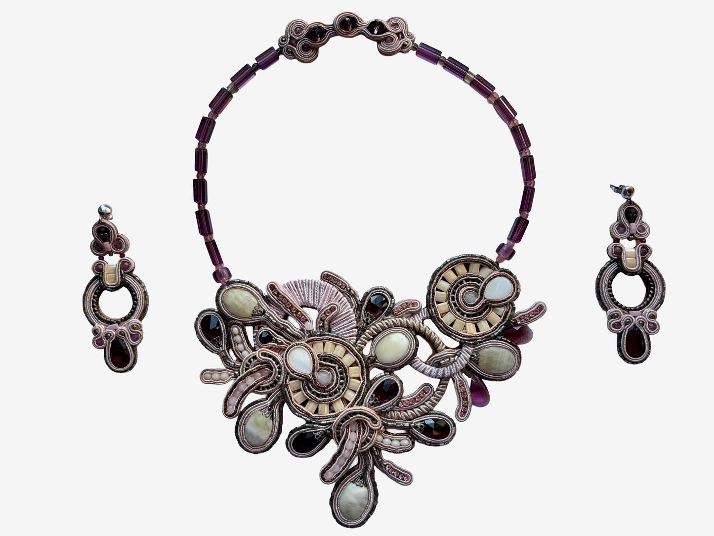 Collana 🌸 DESERT ROSE – Collier con perle, ametista e quarzo