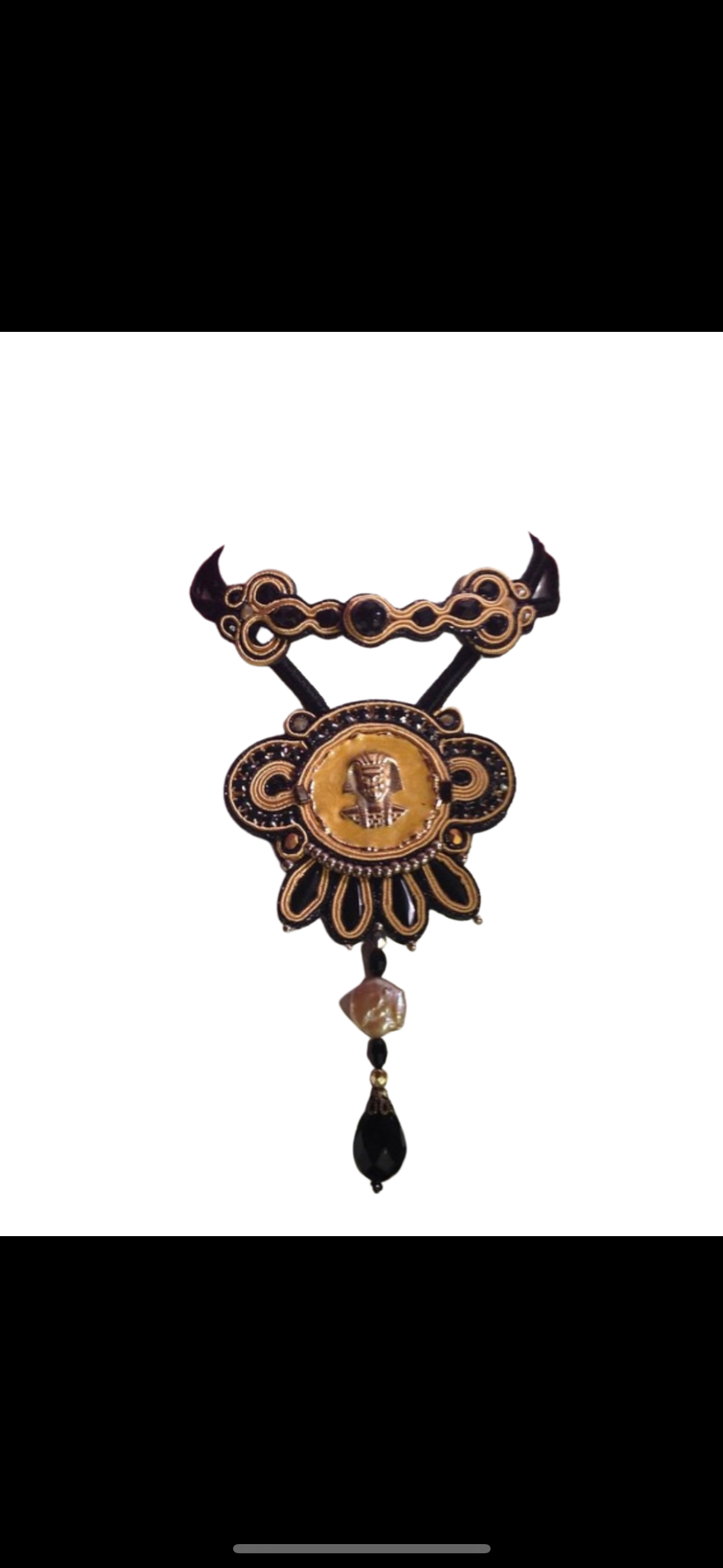 Collana - PHARAON SOUL – Collier con bottone vintage del faraone in ottone