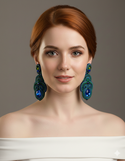 Orecchini Soutache Eternal Saphir – fatto a mano | Vilschic Luxury Bijou
