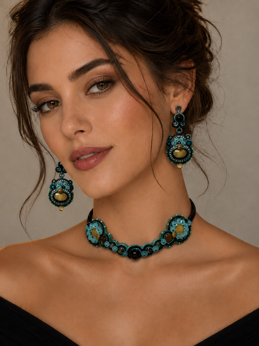Collana soutache artigianale Nereide – Collezione Taormina | Vilschic Luxury Bijoux