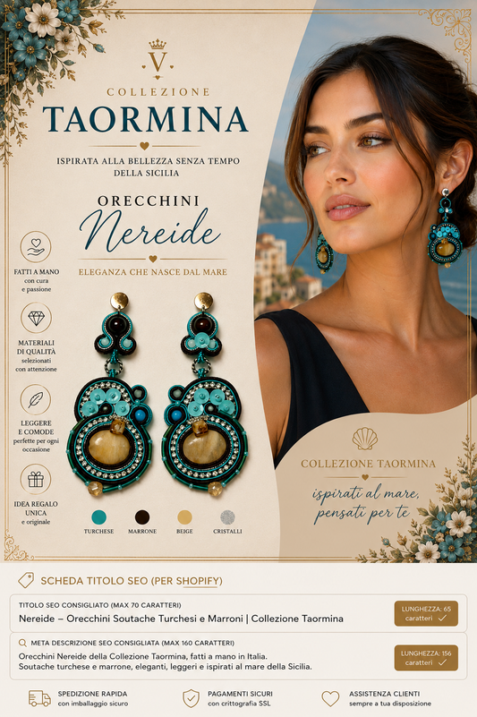 Orecchini Soutache Artigianali Nereide Collezione Taormina