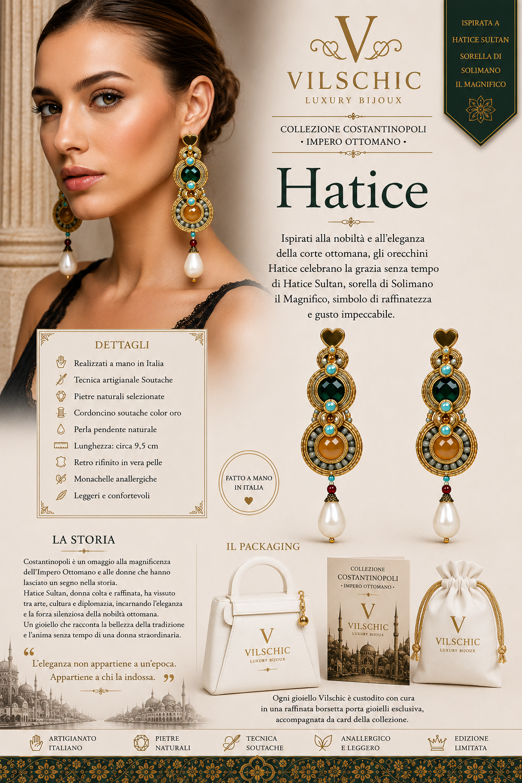 Orecchini Hatice – Collezione Costantinopoli | Vilschic Luxury Bijoux