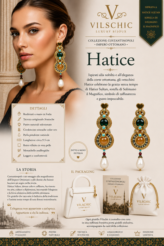 Orecchini Hatice – Collezione Costantinopoli | Vilschic Luxury Bijoux