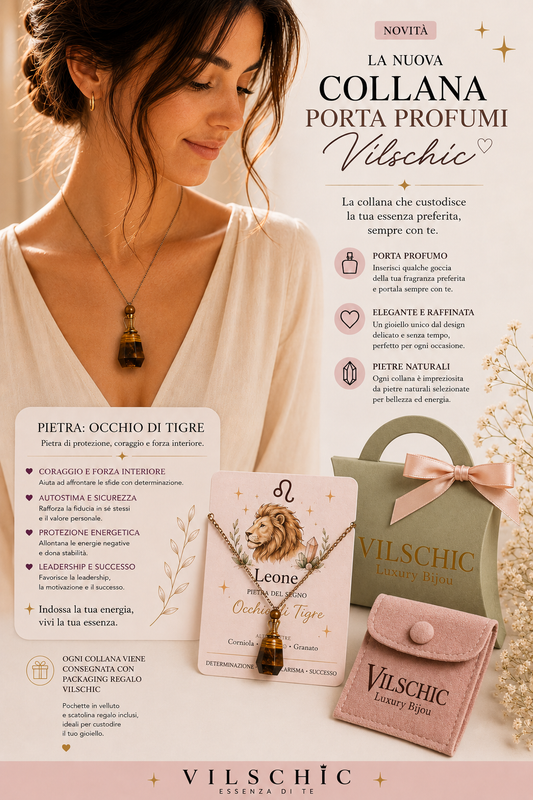 Collana Porta Profumi Leone – Occhio di Tigre